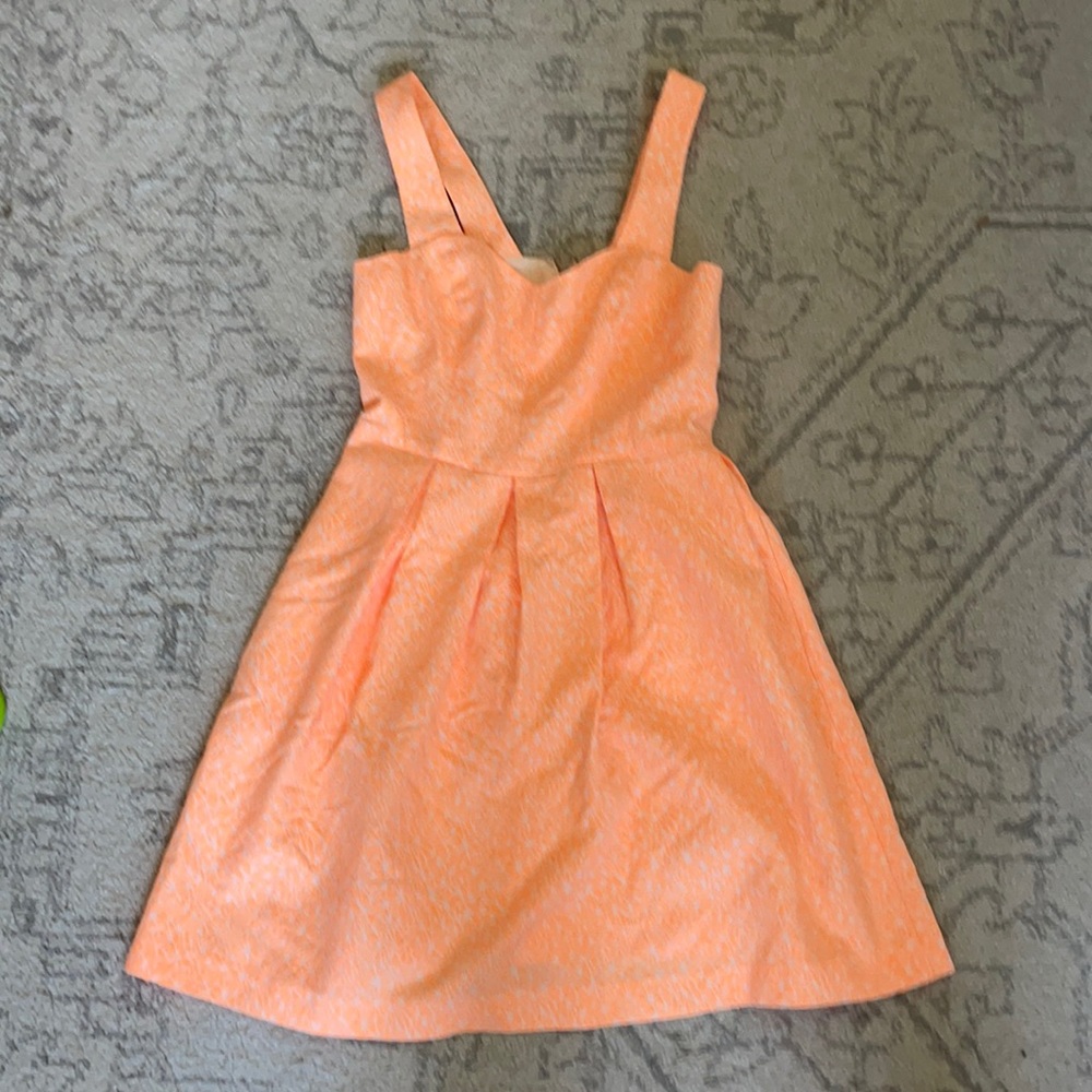 Shoshanna coral and white floral print dress